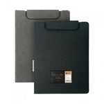Munhwa File Leaders Plus Premium A4 Magnetic Report Folder with Business Card Slot and Index Pocket Black Grey